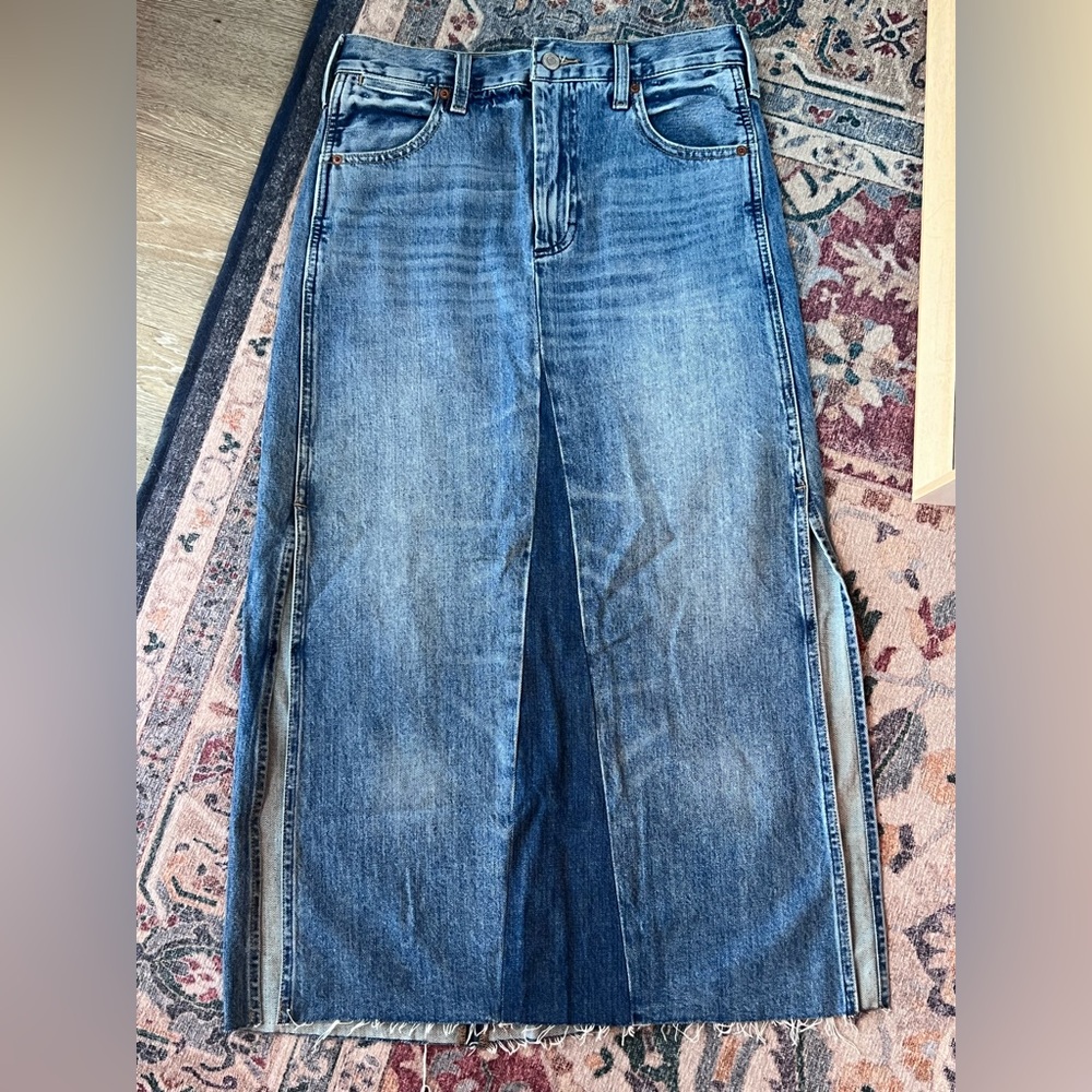 Lucky brand maxi jean skirt